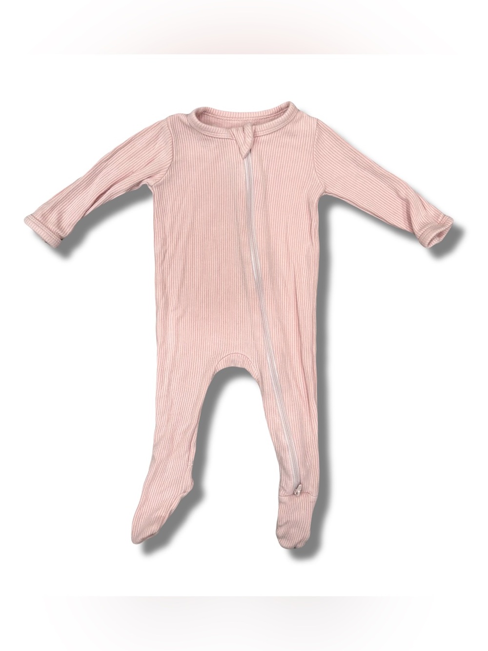 Kyte Baby 3-6 Months Girl Ribbed Pink Bamboo Pajamas Footed Zipper